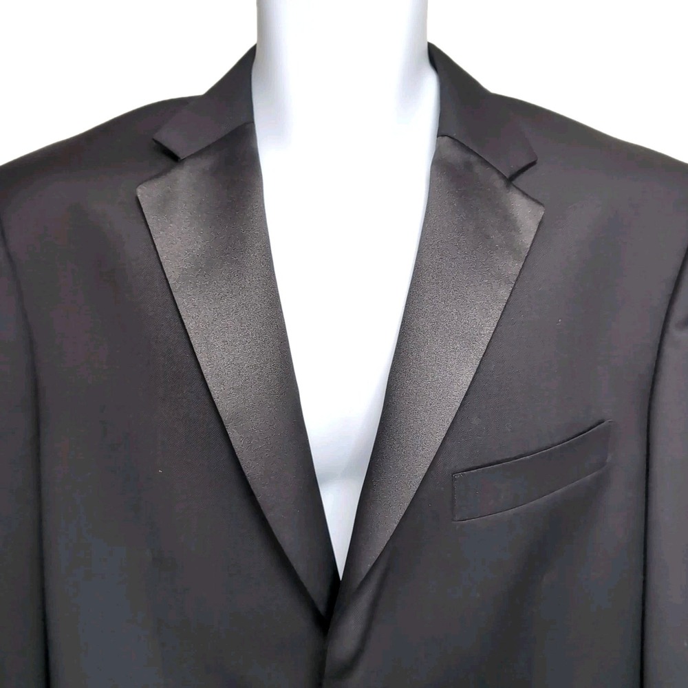Jones New York Tuxedo Suit Mens 40L/33W (Est) Black Wool 2-Button Formal 2pc Tux - Picture 6 of 15